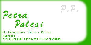 petra palcsi business card